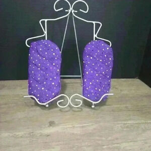 Handmade Microwave Mitts Purple  with multi colour confetti Junior/ Kid/ Small